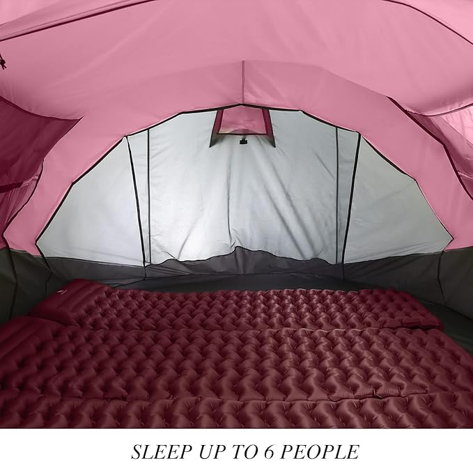 6 Person Easy Pop Up Tent,12.5’ x 8.5‘ x53.5,Automatic Setup,Waterproof, Double Layer,Instant Family Tents for Camping,Hiking & Traveling