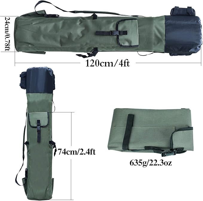 Sougayilang Folding Fishing Rod Case Organizer Pole Storage Bag Rod Reel Tackle Carrier Fishing Rod Bag Fishing Case
