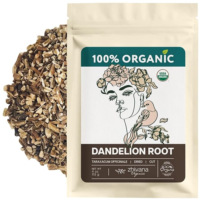 Organic Dandelion Root - Organic Dandelion Tea - Diente de Leon Organico – Detox, Gut Flora, Digestion, Liver, Skin – 4 oz