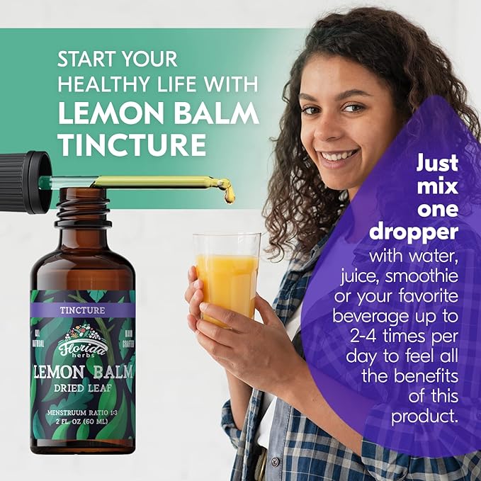 Lemon Balm Tincture - Organic Lemons Drops - Lemon Balm Extract 2 Fl. Oz - Dried Lemon Balm Made in USA - Organic 2 Pack
