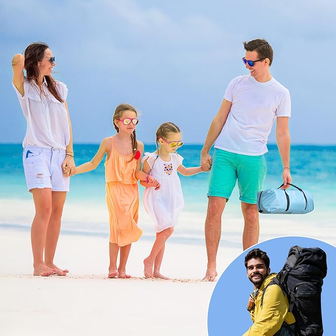 Beach Tent with Canopy, UPF 50+ UV Protection with Silver Coating, Beach Cabana for 4-6 People,Sun Shelter Tent with Ventilation Window & Storage Pockets, Easy to Set up for Family Outdoor use