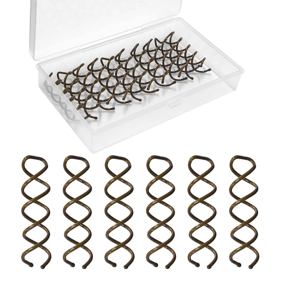 Spiral Bobby Pins Brown With Storage Tin, 20 Pcs Spin Pins For Hair (2 Inch), Premium Spiral Hair Pins For Buns, Non Scratched T