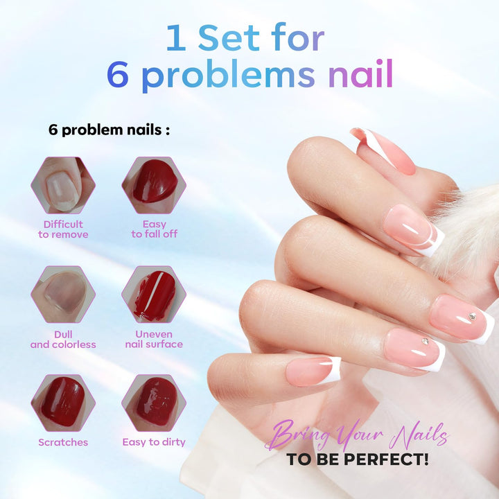 Builder Gel | Jelly Pink 6-In-1 Rubber Base Coat for Fragile Nails