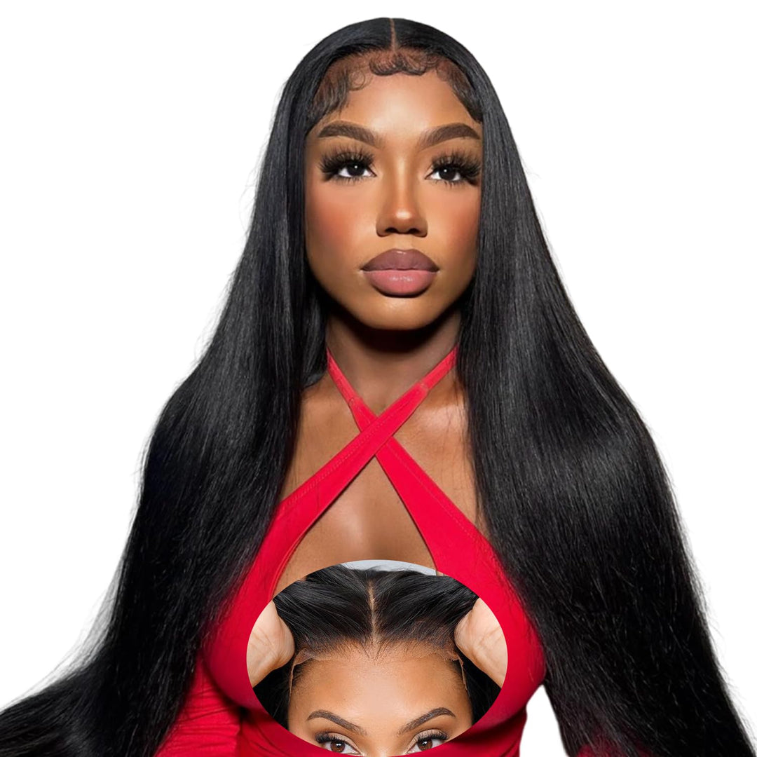 Mengkai 32 Inch Glueless Wigs Human Hair Pre Plucked Pre Cut Hd Lace Front Wigs Human Hair Straight Lace Front Wigs Human Hair G