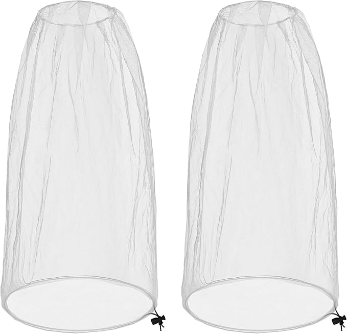 2 Pack Ultra Large Mosquito Net 42x25 Inches Mosquito Head Net Oversized Insect Netting Bug Fits Most Hats for Gardening Hiking Fishing Traveling(Light Gray)