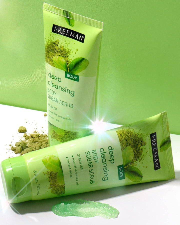 Green Tea Deep Cleansing Body Sugar Scrub by Freeman for Unisex - 6 oz Scrub