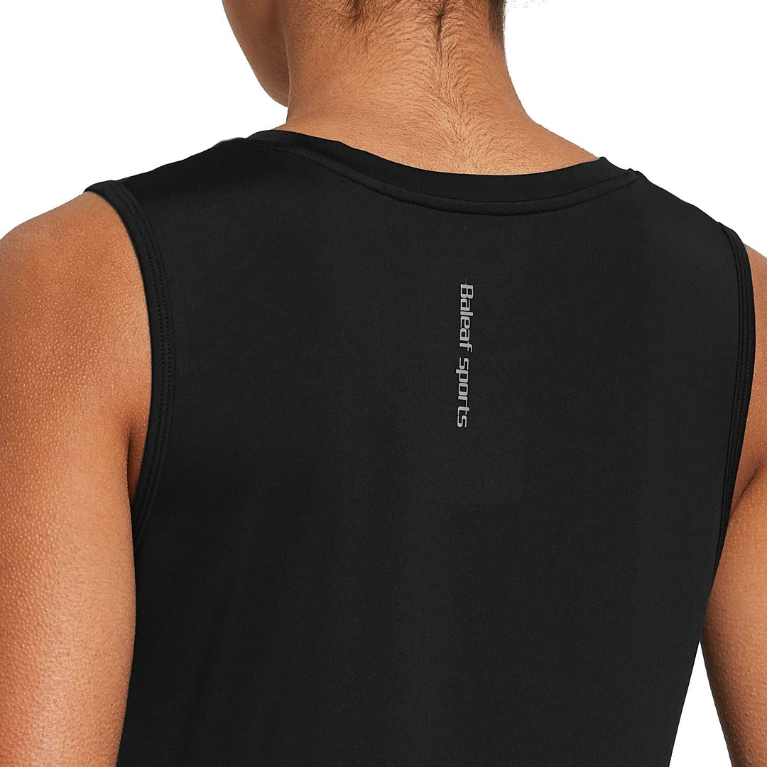 BALEAF Workout Tank Tops for Women Sleeveless Running Shirts Activewear Gym Yoga Tops Black Size XS