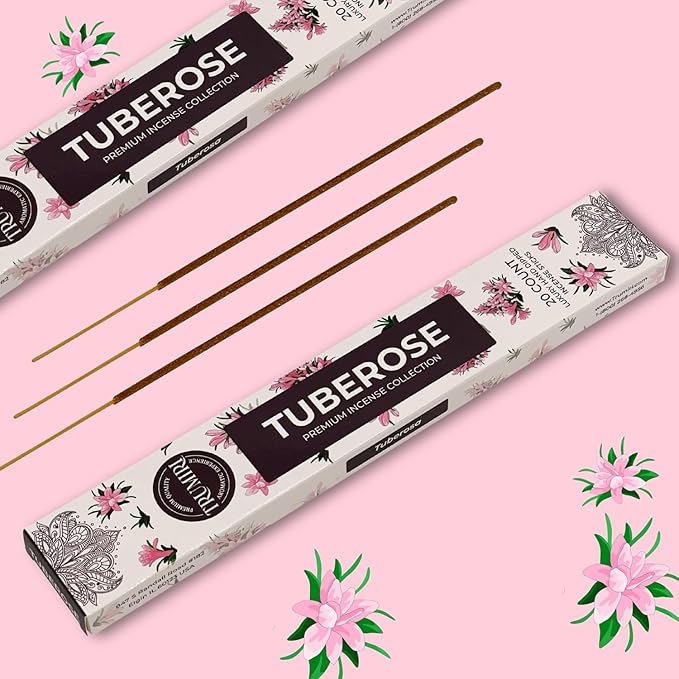 Tuberose Incense Sticks - Total 40 Insence-Sticks - Dual Pack of 20 Insense - Inciensos - Inscents - Natural Non Toxic Ingredients - Incents - Incence - Inscense - Insents
