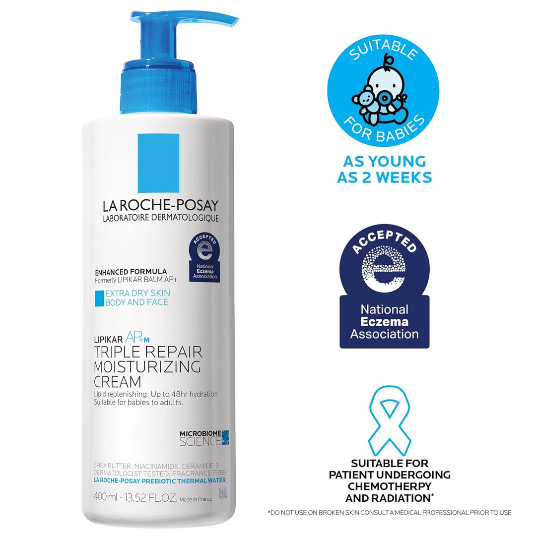 La Roche-Posay Lipikar AP+ Moisturizing Cream | Shea Butter & Niacinamide | For Dry, Sensitive Skin