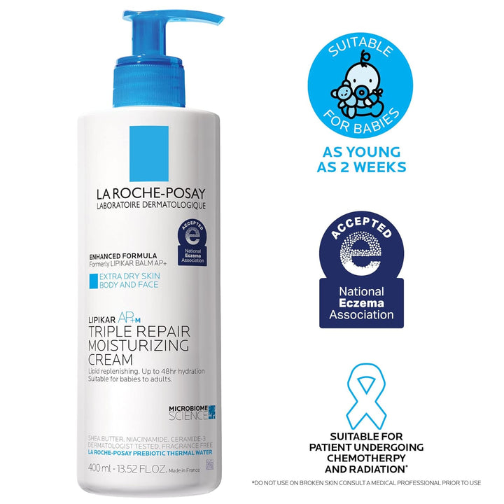 La Roche-Posay Lipikar AP+ Moisturizing Cream | Shea Butter & Niacinamide | For Dry, Sensitive Skin