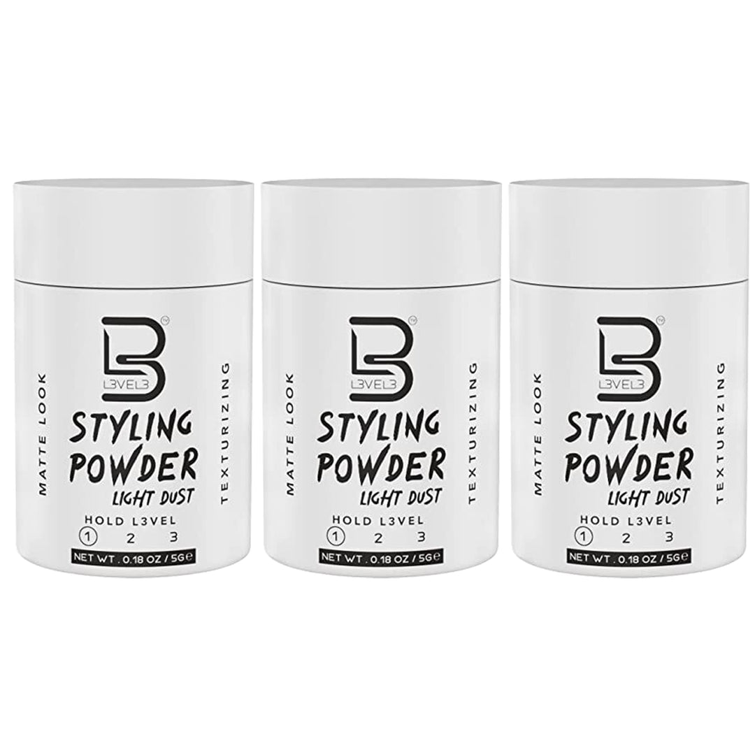 L3 - Travel Styling Powder - Small 0.18 oz for Travel - Natural Look Mens Powder