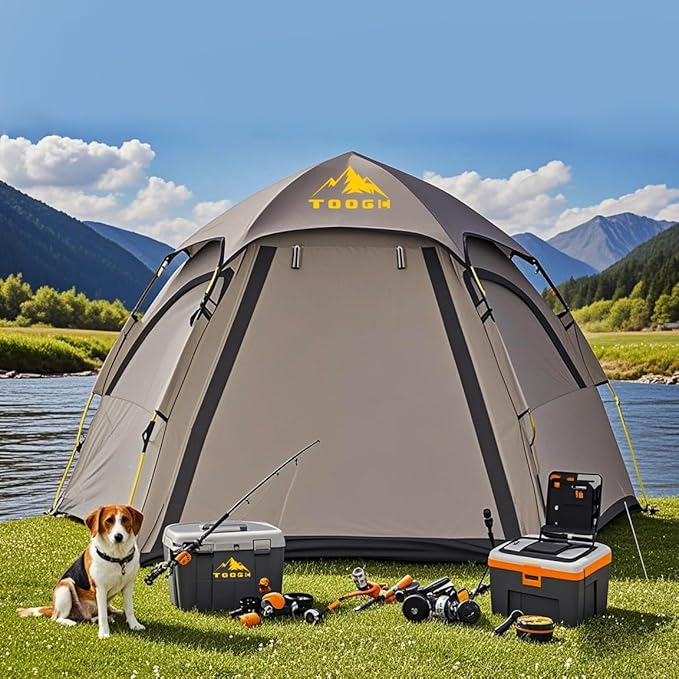 Camping Tent with Instant Setup, 2/3 Person Weatherproof Tent Easy Quick Set Up in 60 Seconds with Rainfly Backpack Tent for Family Camping & Hiking, Upgraded Ventilation,Center Height 66-inch