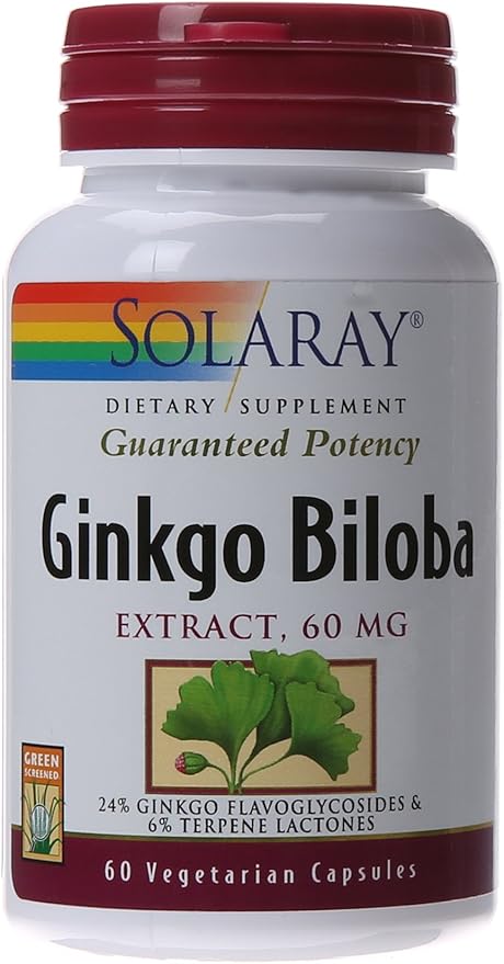 SOLARAY Ginkgo Biloba Extract, 60mg | 60 Count