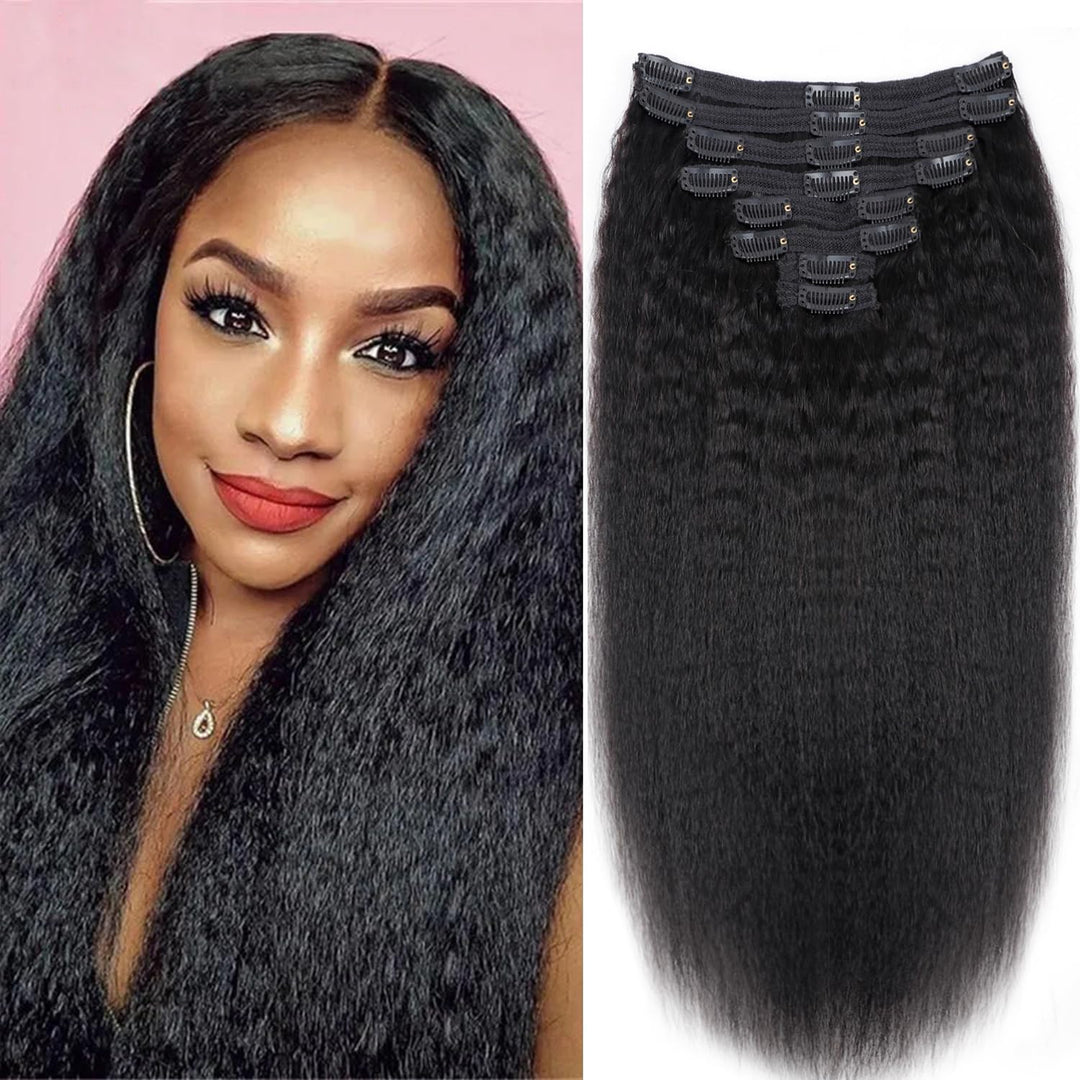 Clip In Hair Extensions Real Human Hair Clip Ins 100% Unprocessed Brazilian Virgin Hair Clip On Hair Extensions Kinky Straight H