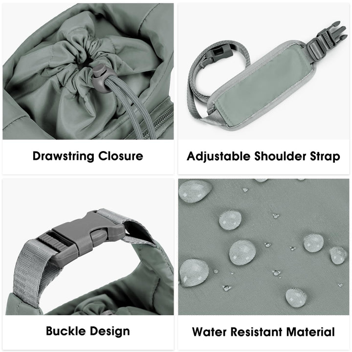 Ceneda Water Bottle Carrier Bag with Phone Pocket 32oz 40oz Tumbler Insulated Water Bottle Holder with Adjustable Shoulder Strap Carrier Sling Bag (Grey)