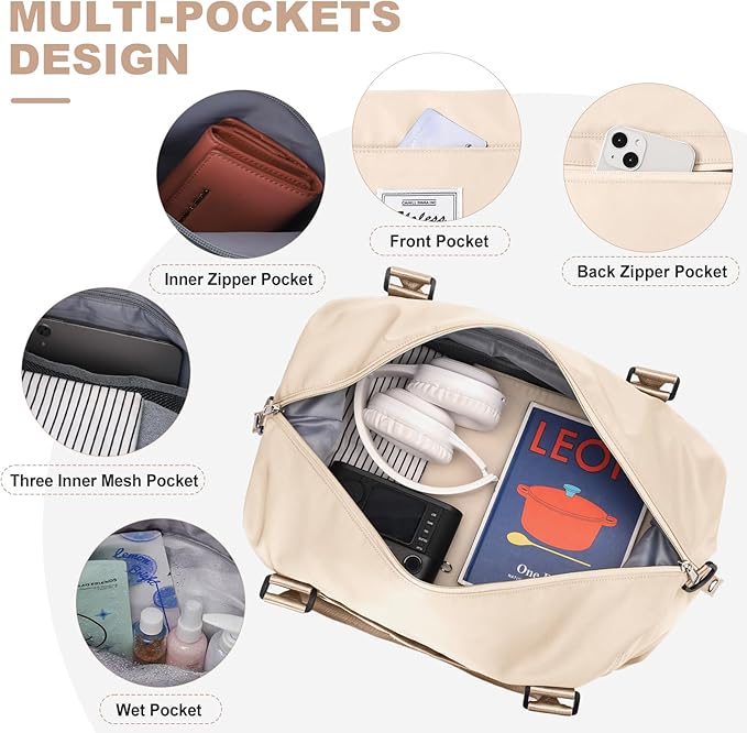 Travel Duffel Bag,Sports Tote Gym Bag,Shoulder Weekender Overnight Bag for Women