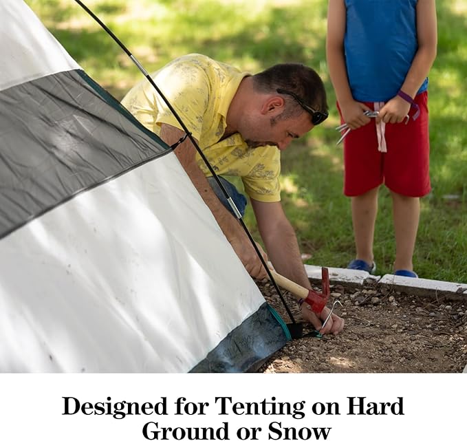 Tent Pegs, 4/8/16/32/64 Pack Aluminum Tent Stakes Pegs with Hook, 7" Hexagon Rod Lightweight Canopy Stakes Pegs for Camping, Canopy, Outdoor Decoration(7", 4 Pack)