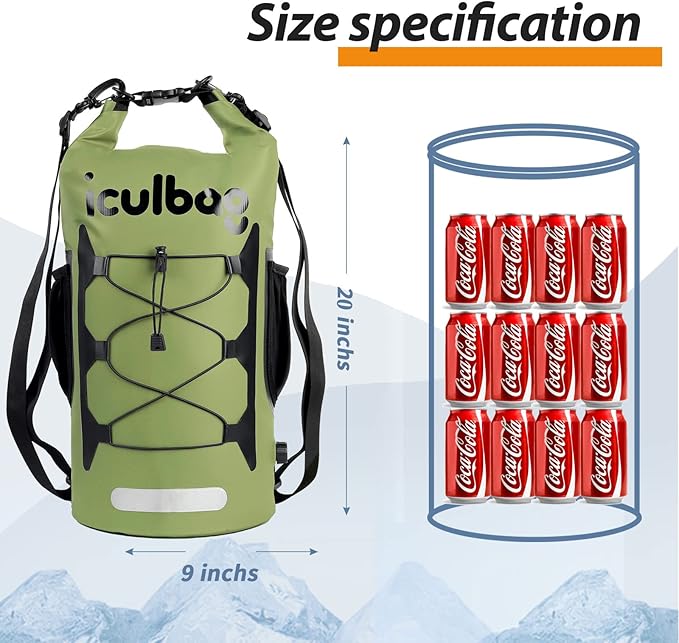 25cans Small Insulated Cooler Bag Backpack Waterproof Leak Proof Soft Sided Backpack Cooler Soft Bag for Camping Hiking Beach Travel Men Women 12 Hour Cooling