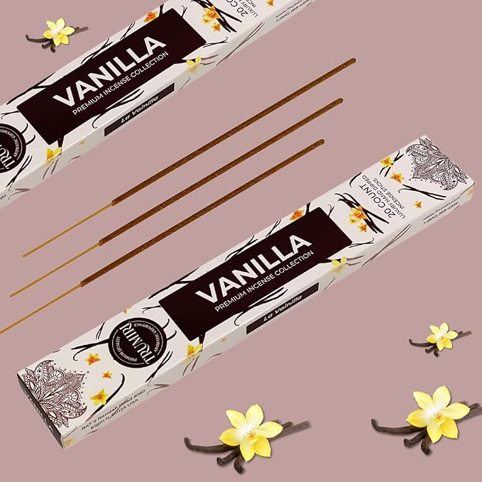 Vanilla Incense Sticks - Total 40 Insence-Sticks - Dual Pack of 20 Insense - Inciensos - Inscents - Natural Non Toxic Ingredients - Incents - Incence - Inscense - Insents