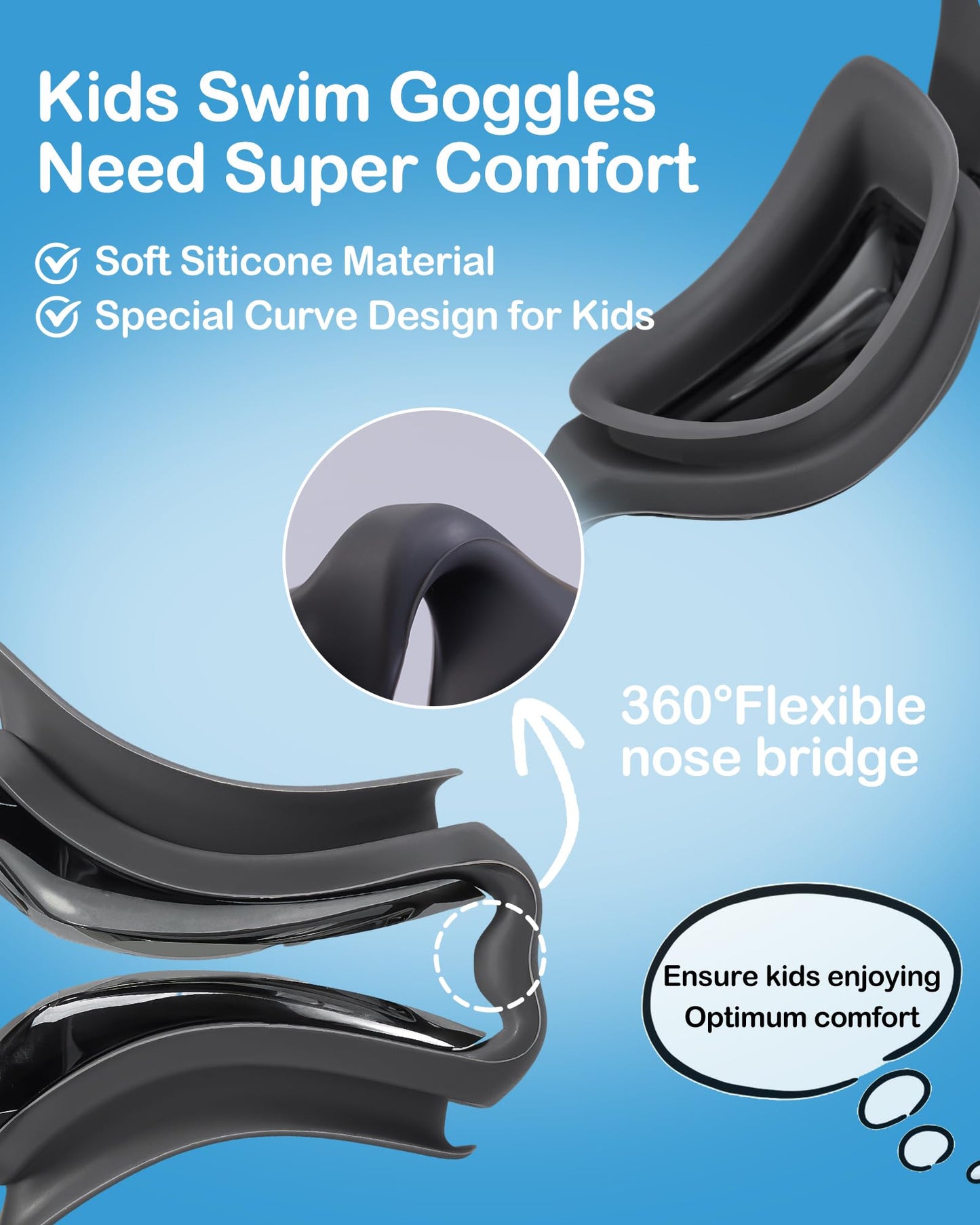 Aegend Kids Swim Goggles, Pack of 2 Swimming Goggles for Children Boys & Girls Age 3-14