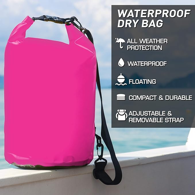 Aduro Waterproof Phone Bag Floating Lightweight Waterproof Bag - Ideal Dry Bags for Kayaking, Rafting, Boating, Swimming, Camping, Hiking, Beach, Fishing, and Backpacking - 2L / 5L / 10L / 20L