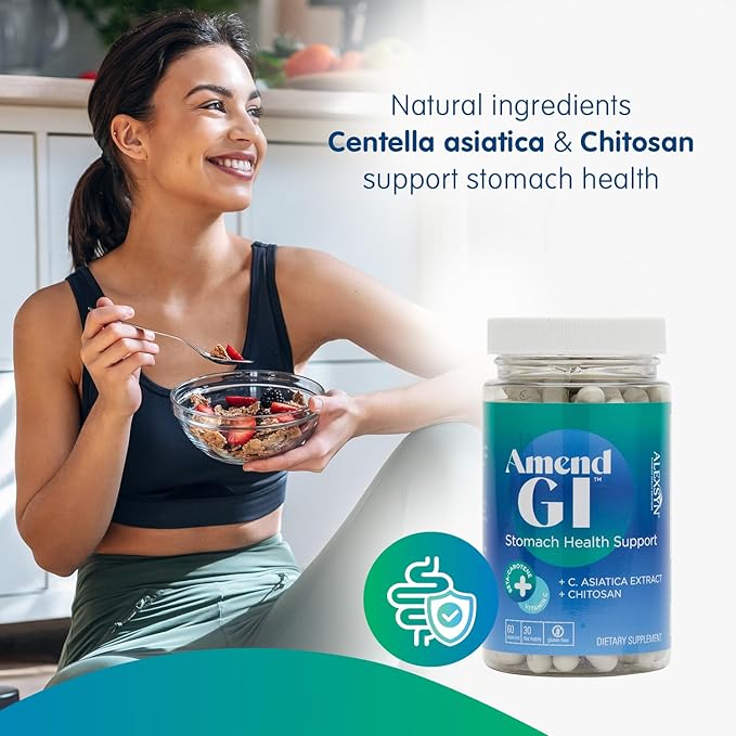 Amend GI + Livello Sleep Bundle - Digestive and Natural Sleep Support with C. Asiatica, Chitosan, 5-HTP, and Melatonin, 60 Yummy Wild Berry Gummies + 60 Capsules
