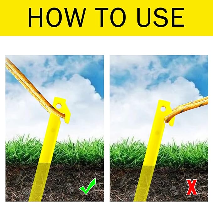 36Pcs 9 Inches Plastic Tent Stakes Halloween Christmas Inflatable Camping Yard Tent Stakes Replacement Light Safe Tent Stakes Heavy Duty Canopy Anchoring Pegs for Lawn Sand Ground Garden Decorations