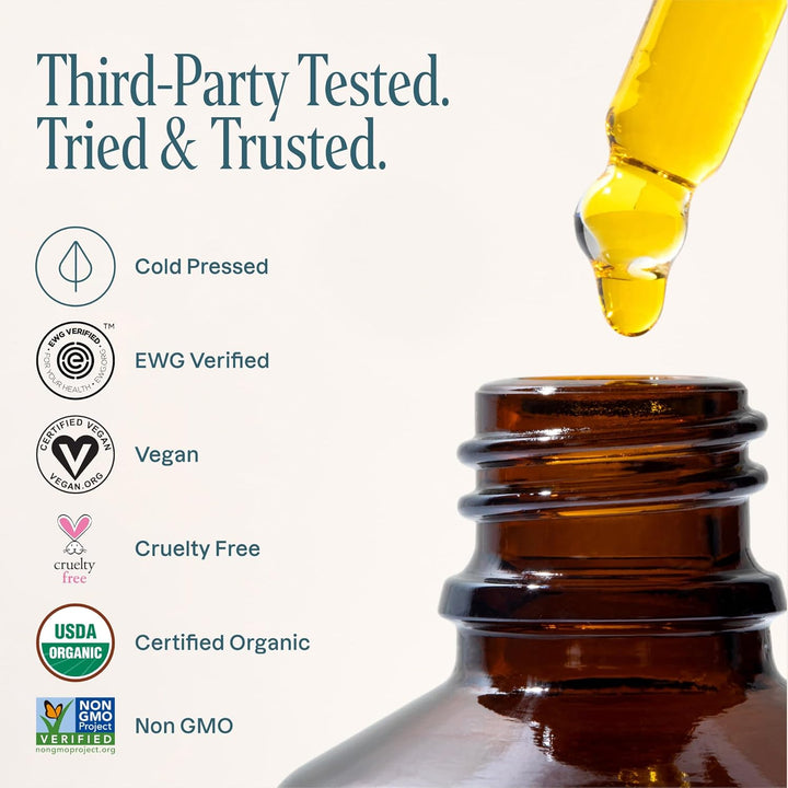 Cliganic 100% Pure Organic Jojoba Oil – Cold Pressed, Hexane Free | 2oz Hair & Face Care