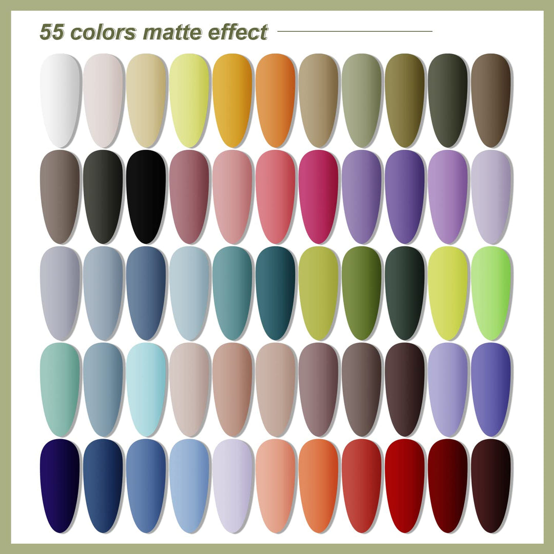 60 PCS Gel Nail Polish Kit | UV Light | 55 Beautiful Colors for Home & Salon