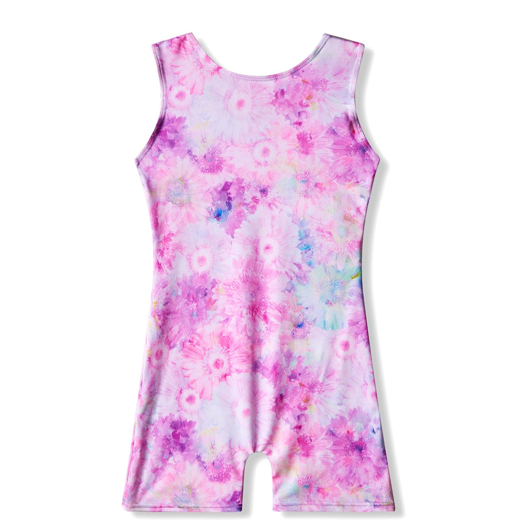 MYQFF Gymnastics Leotards for Girls Tumbling Unitards Biketards Gymnastics Clothes Purple Floral 2t 3t Sleeveless