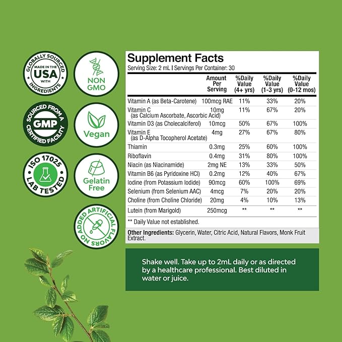 Liquid Multivitamin for Kids Immunity Support - Yummy Toddler Multivitamin Supplement with a C D3 E B6 and D3 Liquid Vitamins for Kids of All Ages - High Absorption (2 Pack)