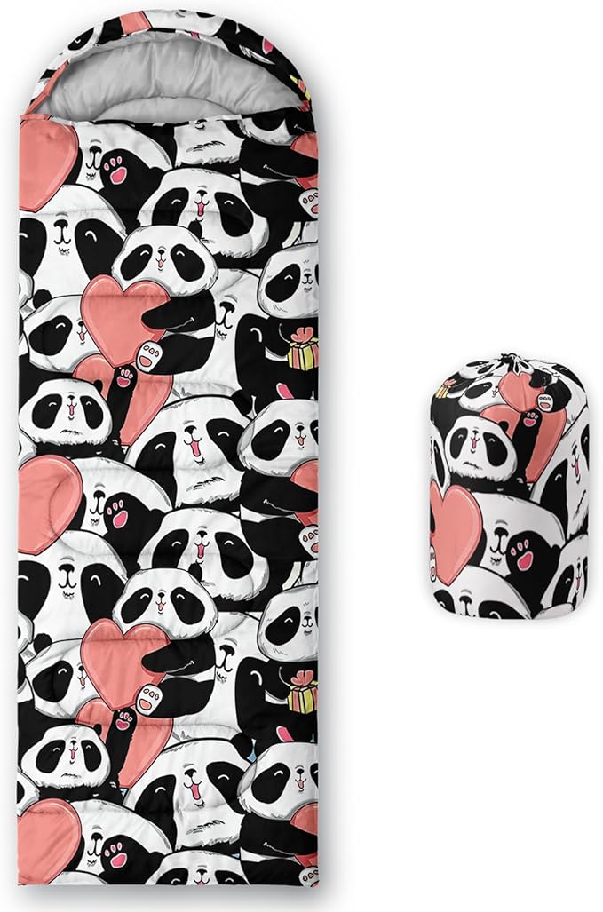 AILONEN Cartoon Fox Camping Sleeping Bag for Boys Girls Adults,Lightweight & Waterproof,3 Season Warm & Cold Weather,Portable,Kawaii Fox Printed Sleeping Bag,Traveling,Camping,Hiking