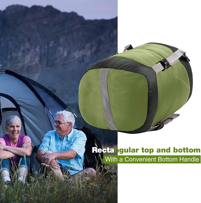 REDCAMP Nylon Compression Stuff Sack, 10L/17L/27L/40L Lightweight Sleeping Bag Compression Sack Great for Backpacking, Hiking and Camping,Blue/Yellow/Army Green/Black