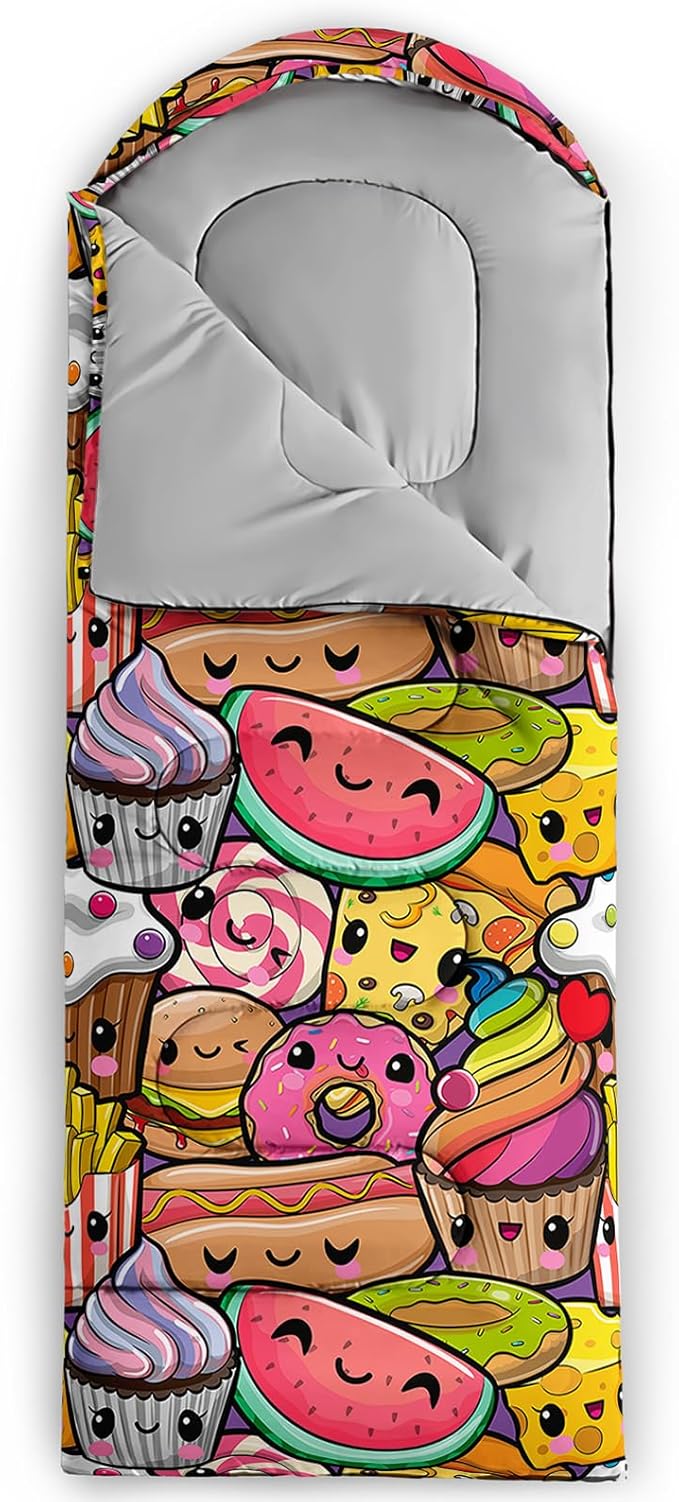 AILONEN Boys Sports Camping Sleeping Bags,Lightweight & Waterproof,3 Season Warm & Cool Weather,Black Player Basketball Sleeping Bags for Kids Adults,Travelling,Outdoors