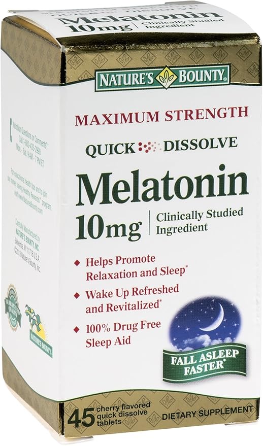 Nature's Bounty Melatonin 10 mg Quick Dissolve Tablets 45 ea (Pack of 3)