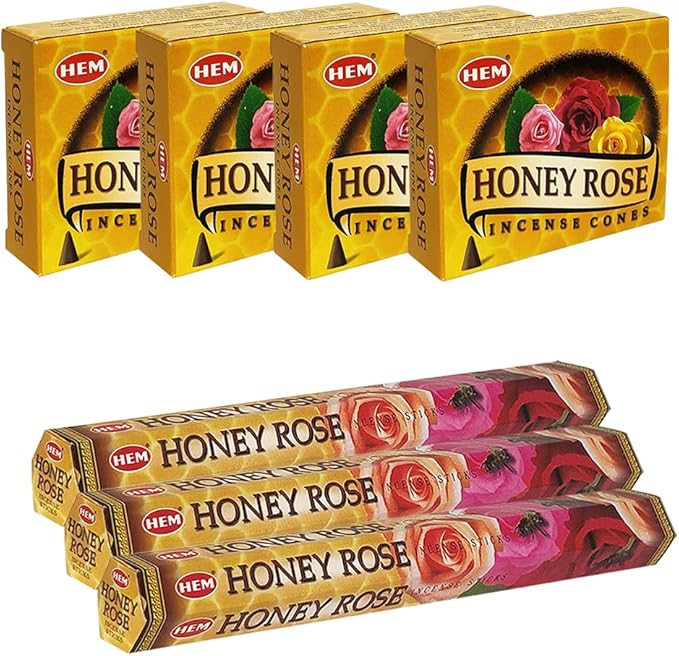 Honey Rose Incense sticks and cone incense holder variety pack bundle insence insense insienso