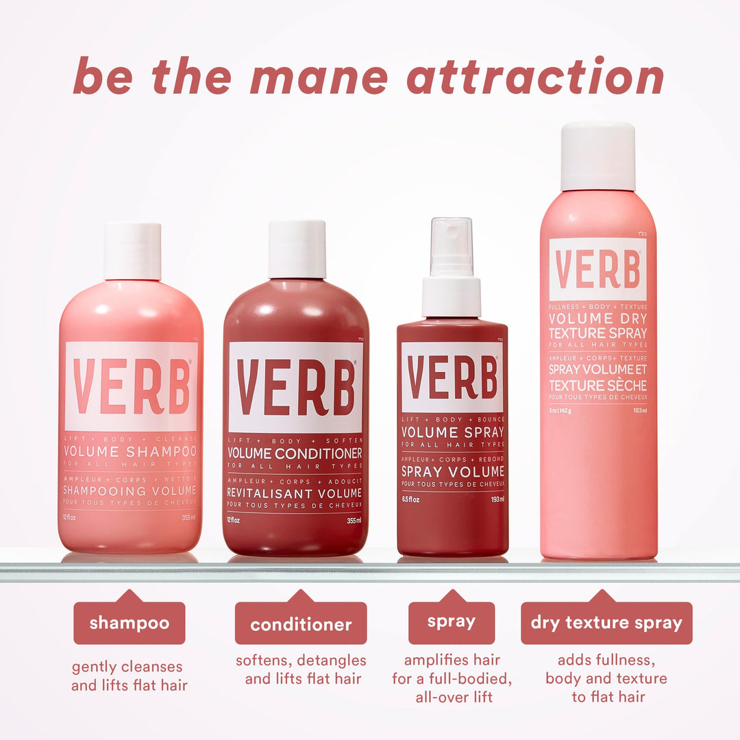 VERB Volume Dry Texture Spray, 1.6 oz- Boosts Volume, Adds Fullness & Weightless Grit - Sulfate, Paraben and Gluten Free