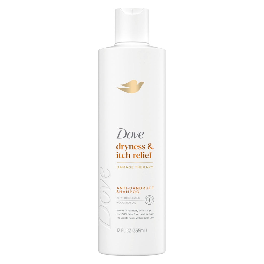 Dove Damage Therapy Derma Shampoo Dryness + Itch For Flaky Scalp With Pyrithione Zinc And Coconut Oil 12 Fl Oz