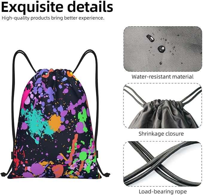 Graffiti Drawstring Bags Colorful Birthday Festival Party Favor Gift Decorations Baby Shower Candy Goodie Rewards Prize Bag String Backpack for Women Men