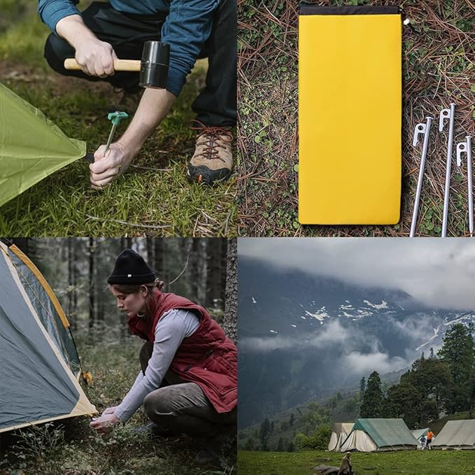Bag Camping Tent Stakes Heavy Duty Yellow Nylon Sack Waterproof Pocket Ditty Camp Accesorries Storage Peg Bag