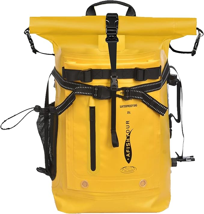 Heavy Duty Waterproof Dry Bag Backpack - 35L Roll-Top Floating Dry Bag Backpack for Kayaking, Rafting, Boating