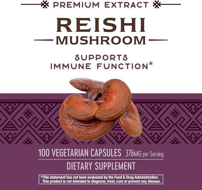 Nature’s Way Reishi Mushroom Supports Immune Function* Non-GMO Project Verified Adaptogenic* 100 Capsules