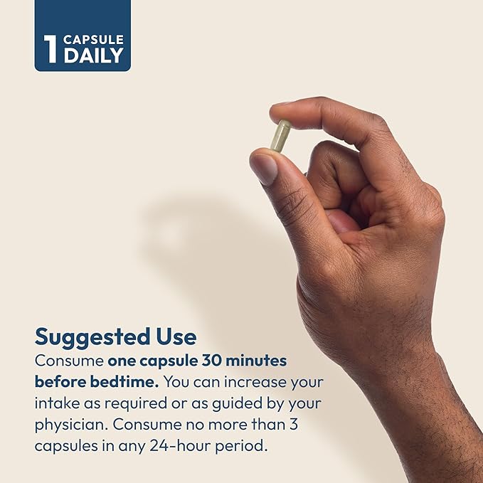 ANDREW LESSMAN Night Time 60 Capsules - 3mg Melatonin, Valerian, Ashwagandha, Passionflower, Hops, Chamomile. No Morning Hangover. Natural Support, Gentle Restful Sleep. Easy to Swallow Capsules