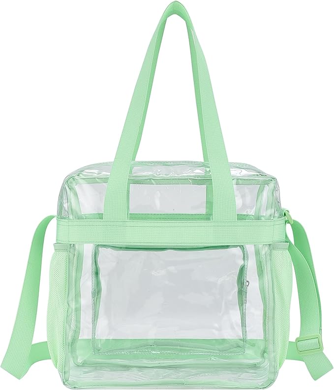 USPECLARE Clear Tote Stadium Approved, Security Travel & Gym Clear Bag for Work Sports Games Concerts
