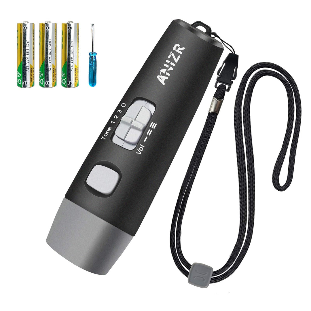 ANIZR Electronic Whistles with Lanyard,Adjustable 3 Tone & 3 High Volume Hand Emergency Whistle Basketball Referee Whistle for Coach,Teacher,Police,Outdoor Camping Boating Hiking,Black (with Battery)