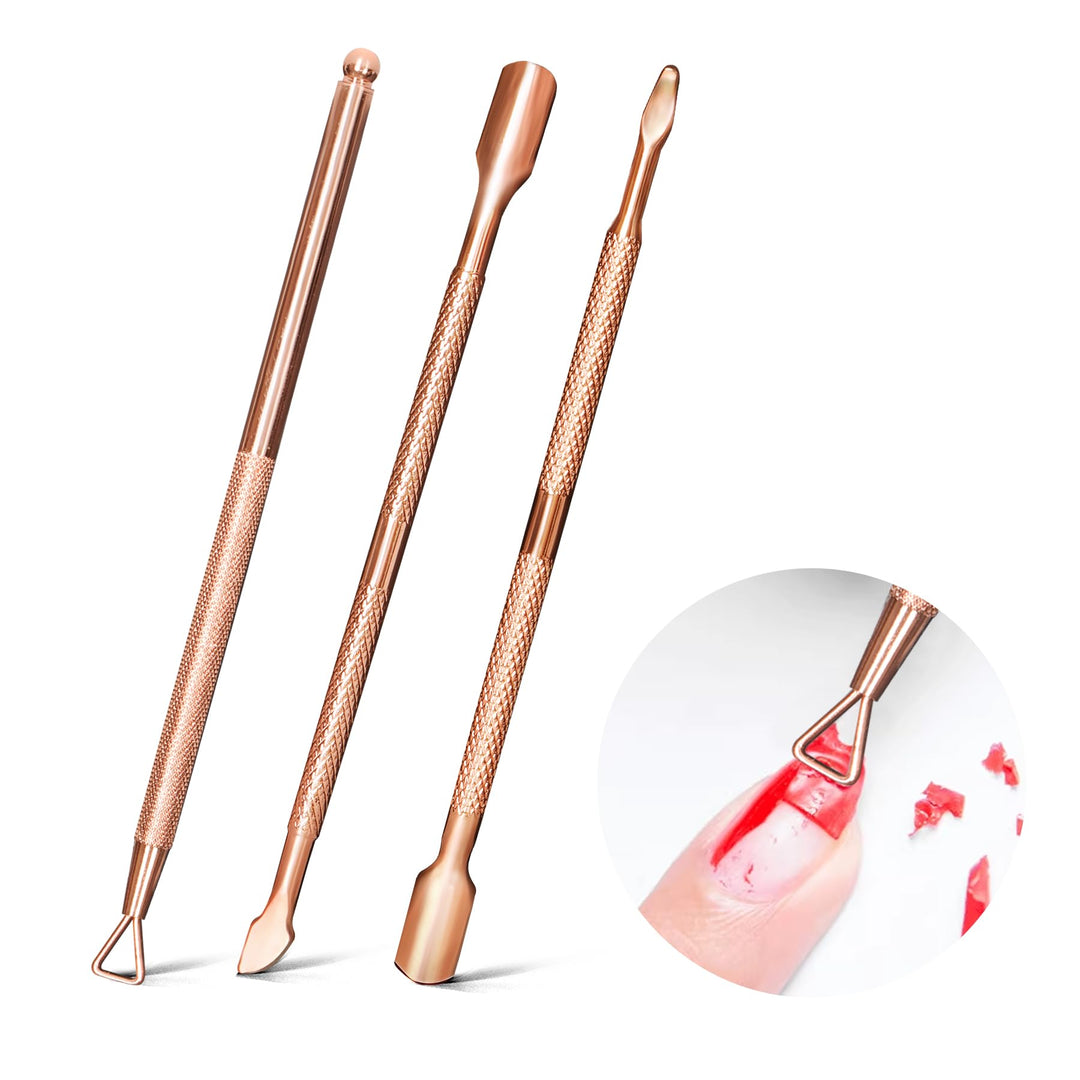 Nail Cuticle Pusher - Stainless Triangle Gel Nail Polish Remover Cuticle Peeler Scraper Remover Tool for Fingernails and Toenails