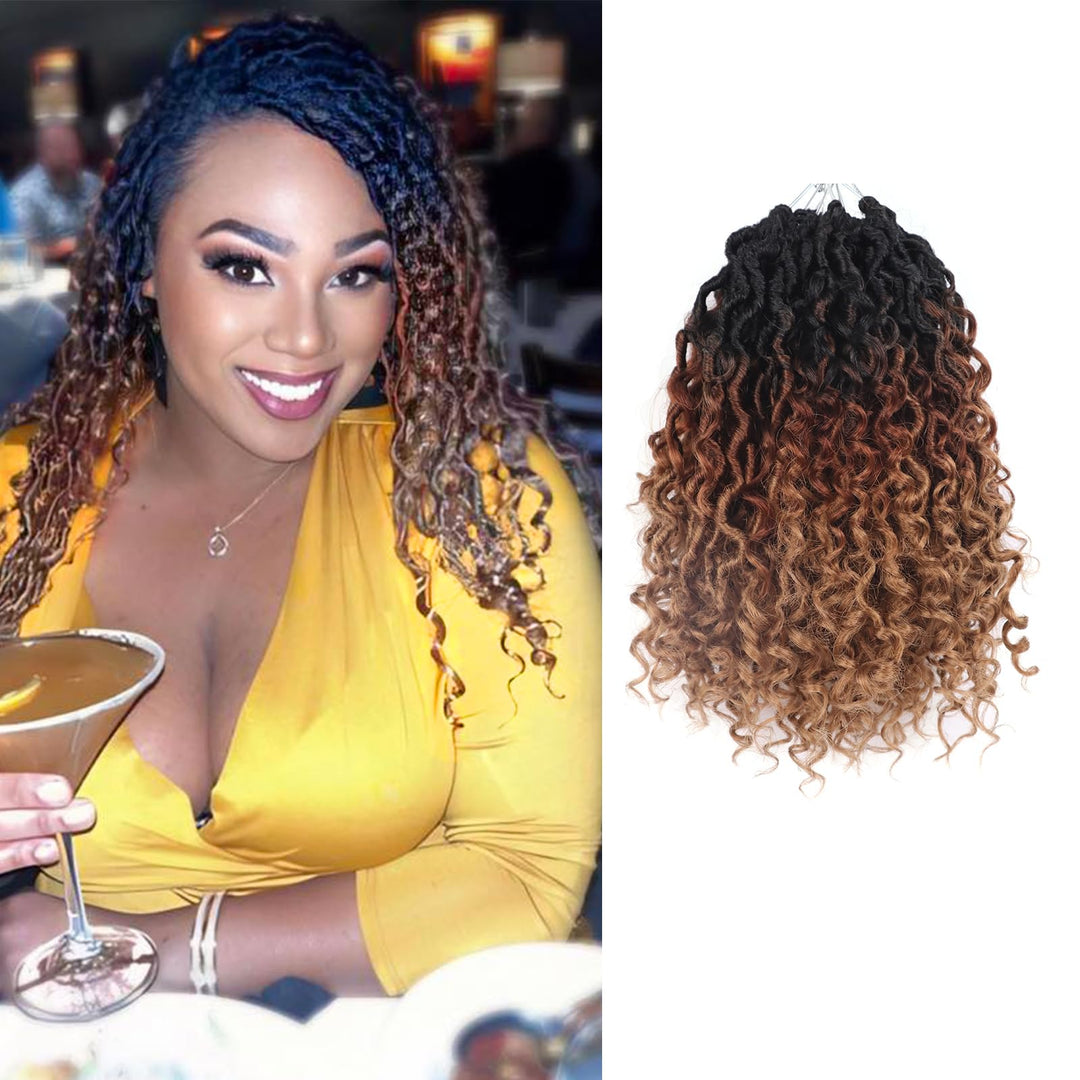 Goddess Locs Crochet Hair 10 Inch Short Faux Locs Crochet Hair For Black Women 7 Packs Bohemian Locs Cochet Hair With Curly Ends