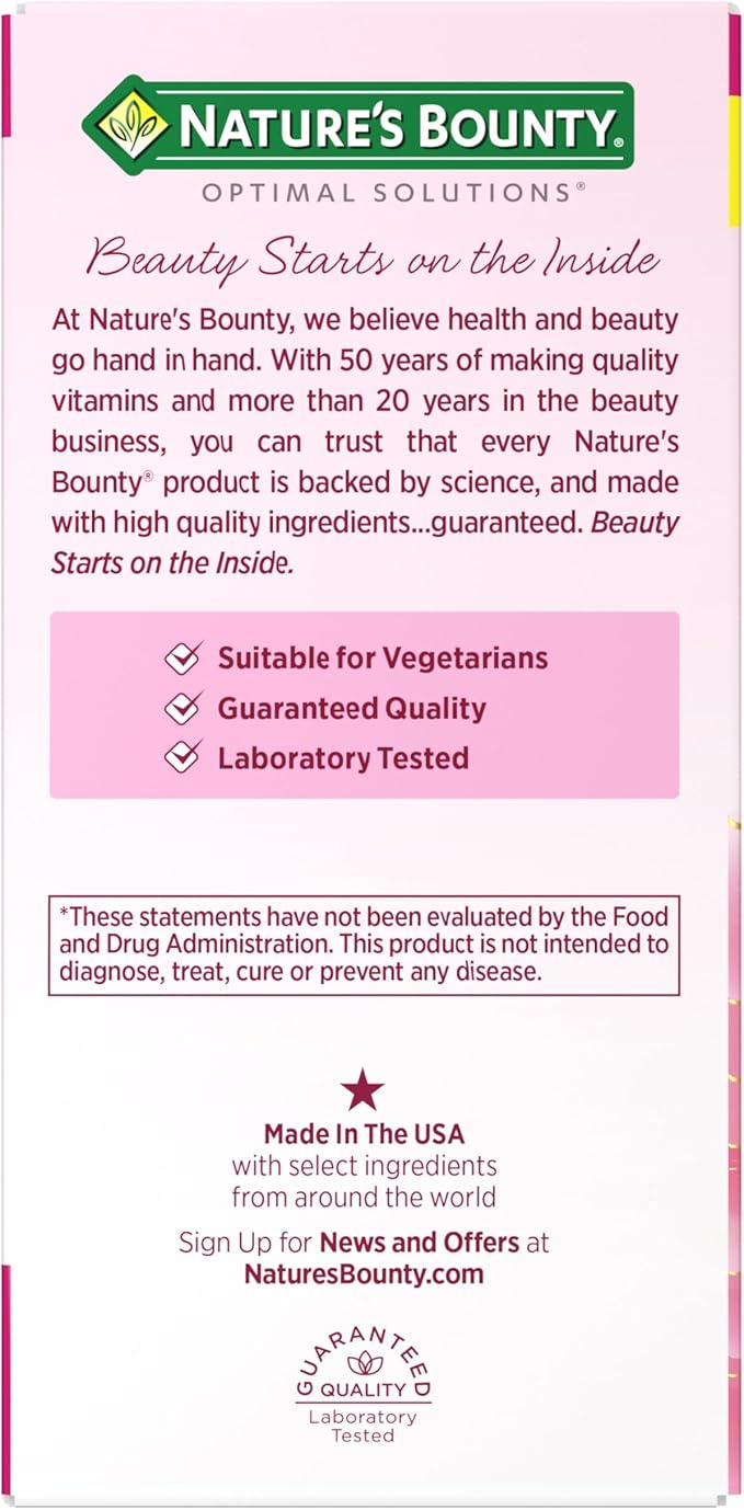 Nature's Bounty Optimal Solutions Advanced PMS Relief for Menstrual Cycle Support; Period Relief; PMS Support Supplement for Women – Chasteberry; Hormone-Free; 60 Capsules