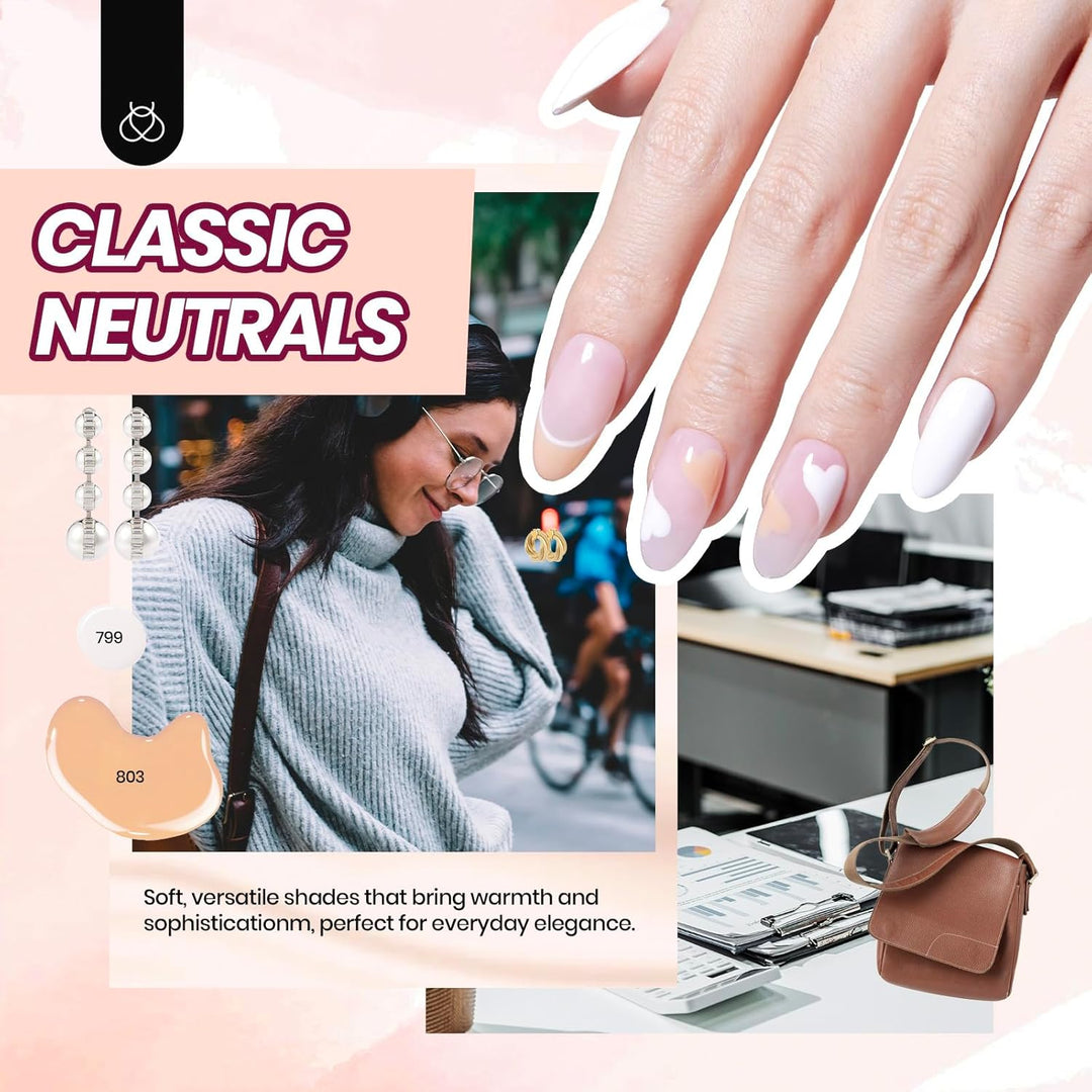 44-Piece Gel Nail Polish Kit | UV Light | 24 Colors | Base & Top Coats | Gifts for Women