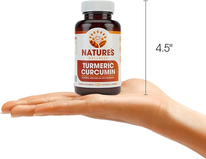 1600mg Organic Turmeric Curcumin w/Bioperine and Black Pepper | Non-GMO | Natural Joint Support | Highest Potency with 95% Standardized Curcuminoids | Gluten Free | 120 Vegetarian Caps
